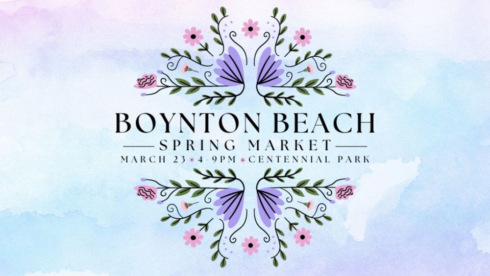 Boynton Beach Spring Market at Centennial Park !! To Boynton